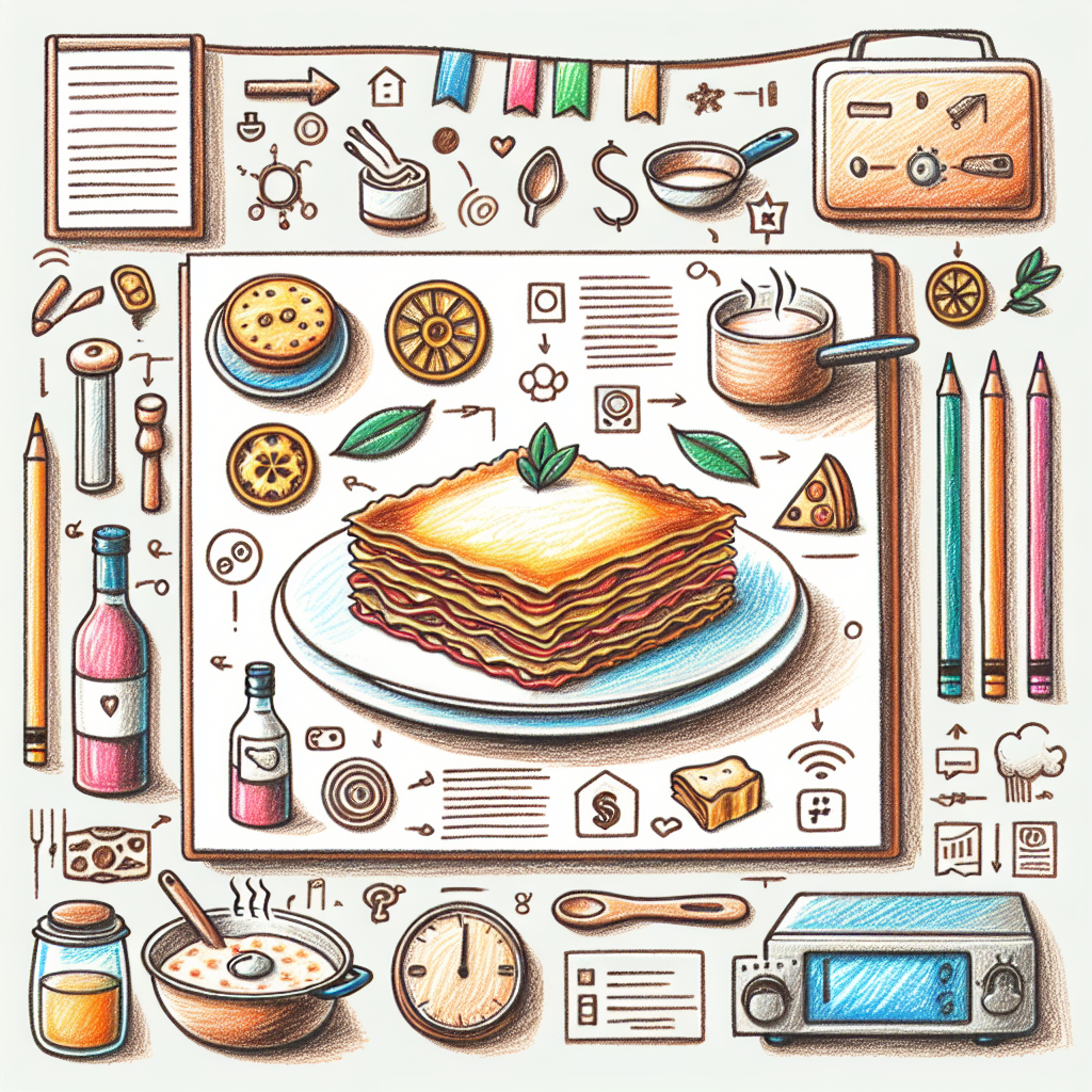 Pastelková ilustrace znázorňující téma: Italská kuchyně