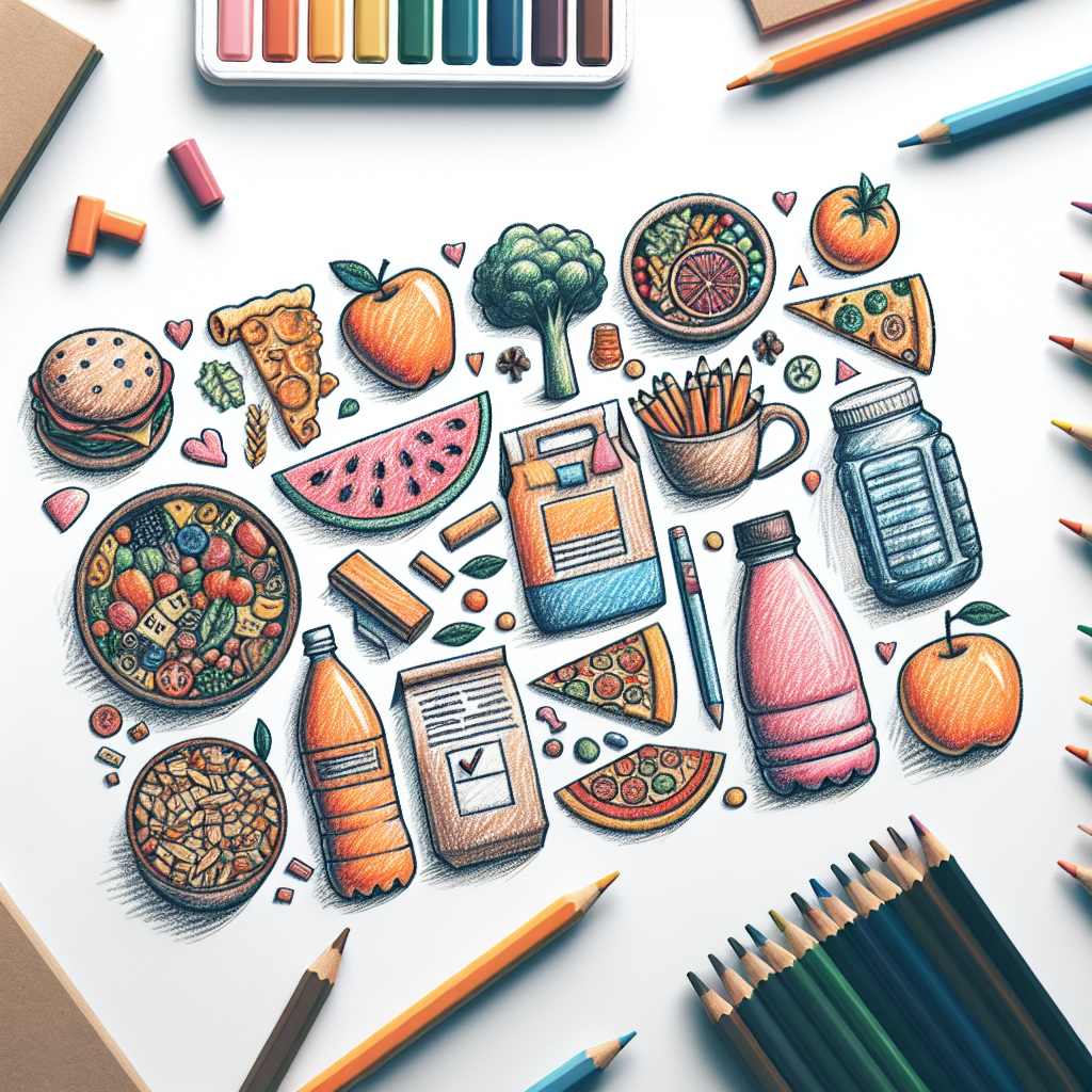 Pastelková ilustrace znázorňující téma: Zdravá výživa