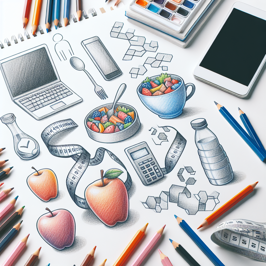 Pastelková ilustrace znázorňující téma: Zdraví a výživa