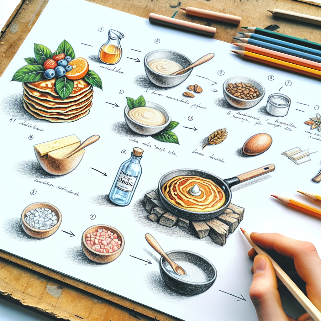 Pastelková ilustrace znázorňující téma: Kuchyně
