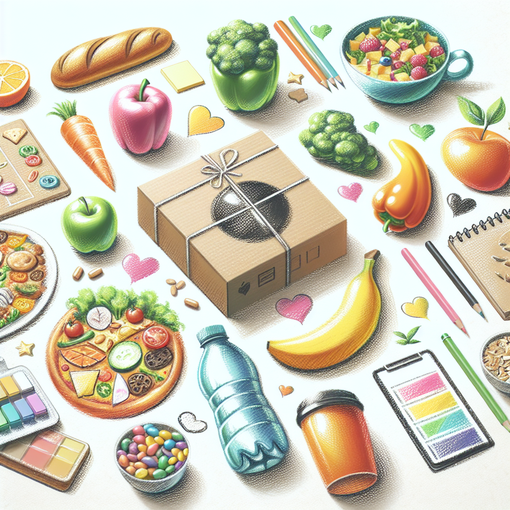 Pastelková ilustrace znázorňující téma: Diety