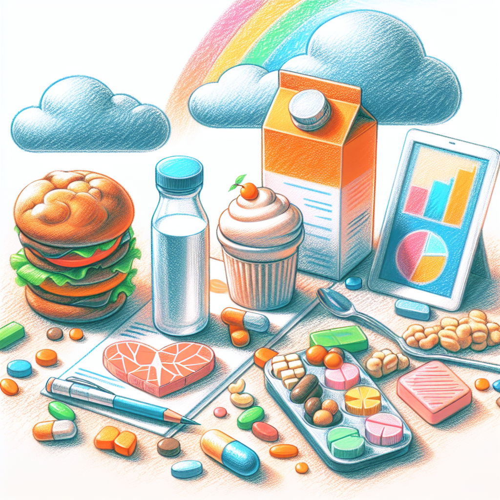 Pastelková ilustrace znázorňující téma: Výživa