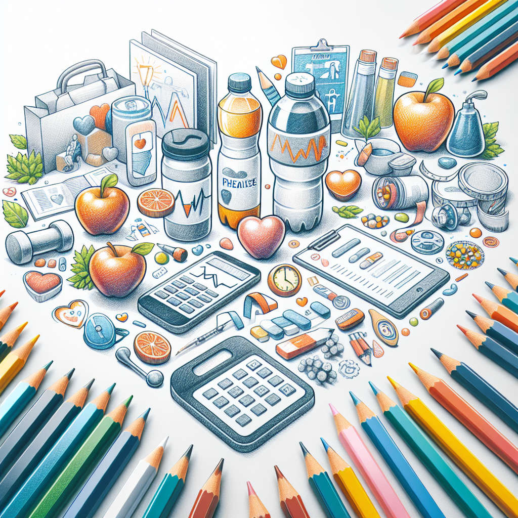 Pastelková ilustrace znázorňující téma: Zdraví a výživa