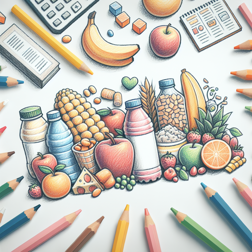 Pastelková ilustrace znázorňující téma: Zdravá strava