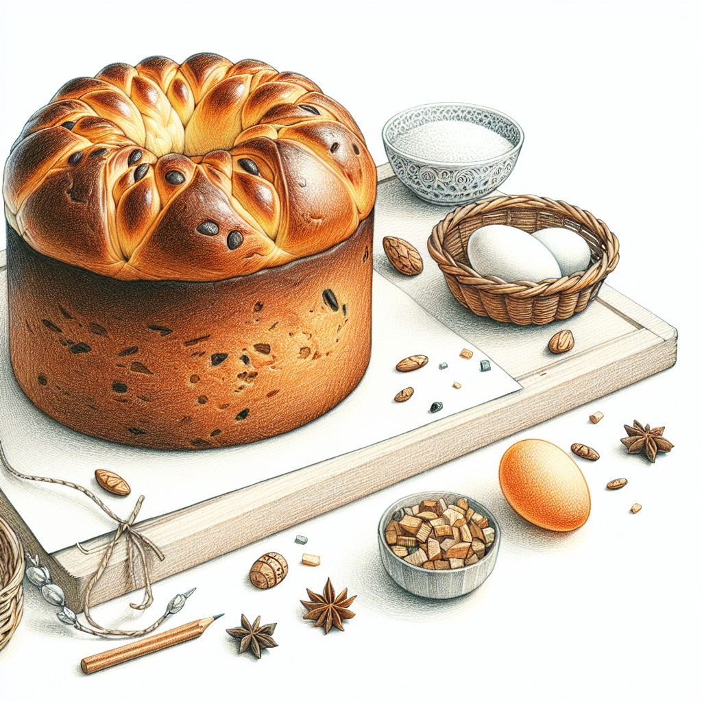 Pastelková ilustrace znázorňující téma: Pečení