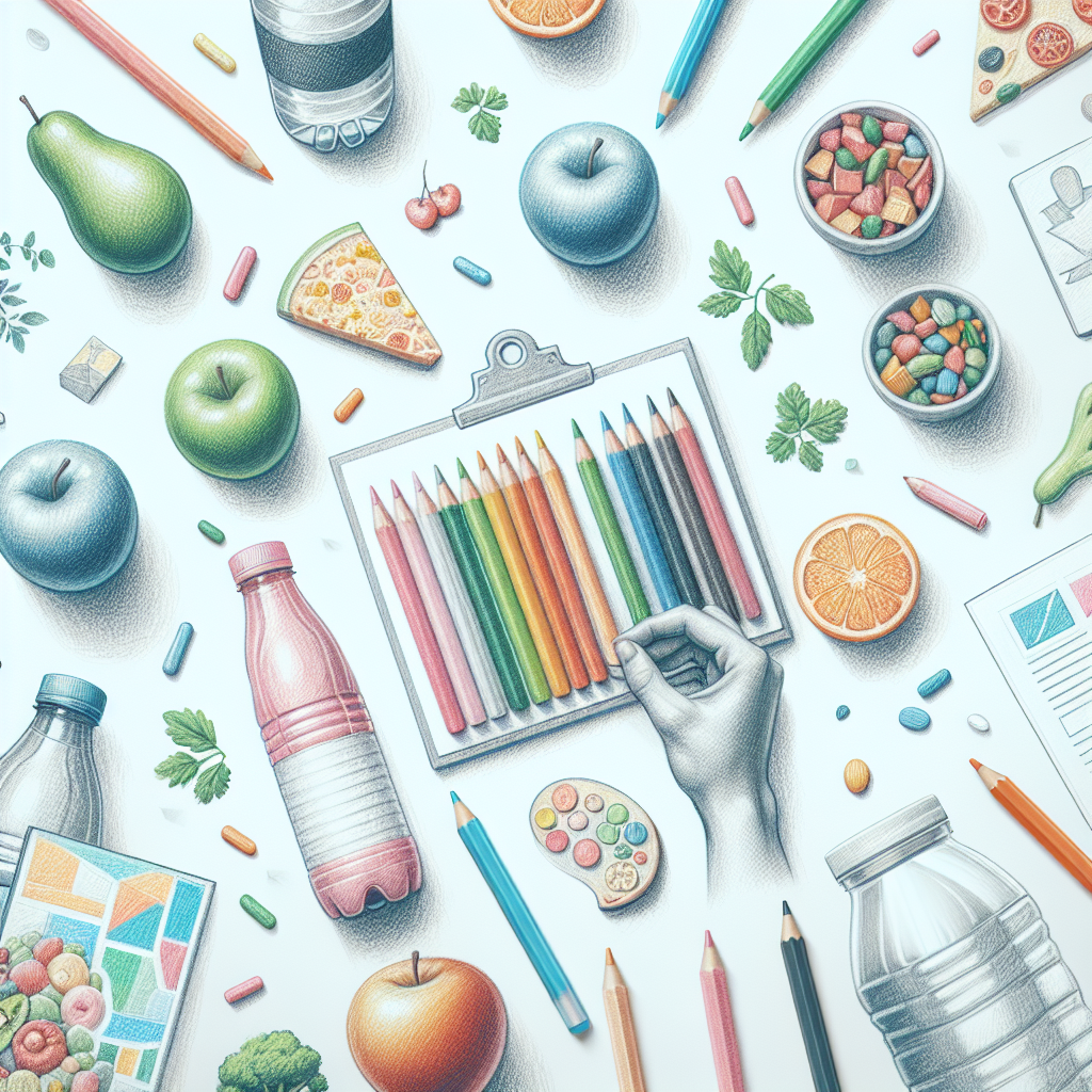 Pastelková ilustrace znázorňující téma: Výživa a zdraví