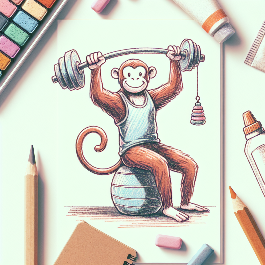 Pastelková ilustrace znázorňující téma: Fitness