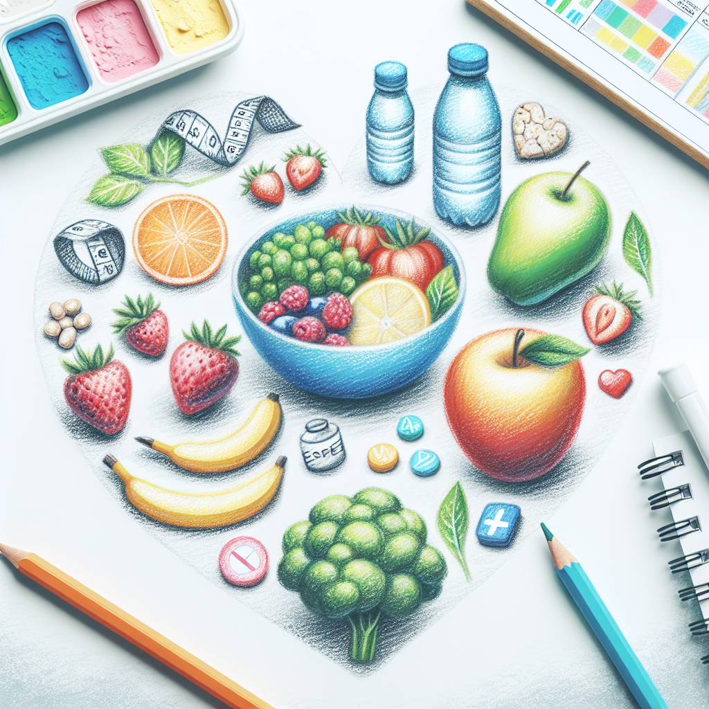 Pastelková ilustrace znázorňující téma: Zdravá výživa
