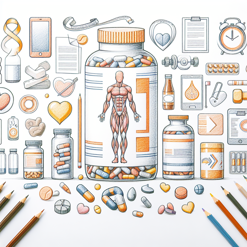 Pastelková ilustrace znázorňující téma: Doplňky stravy