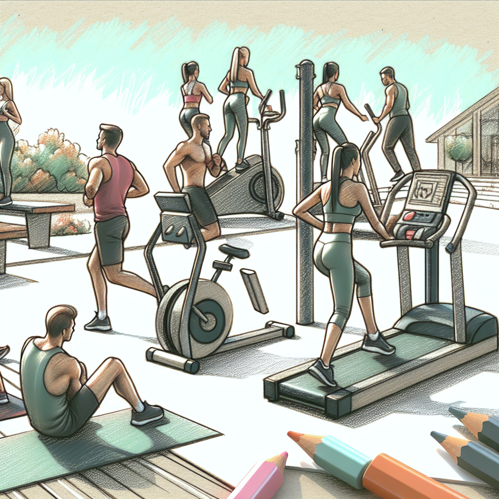 Pastelková ilustrace znázorňující téma: Kardio cvičení