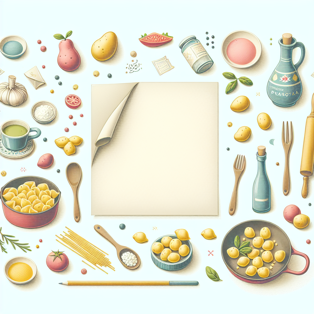 Pastelková ilustrace znázorňující téma: Recepty