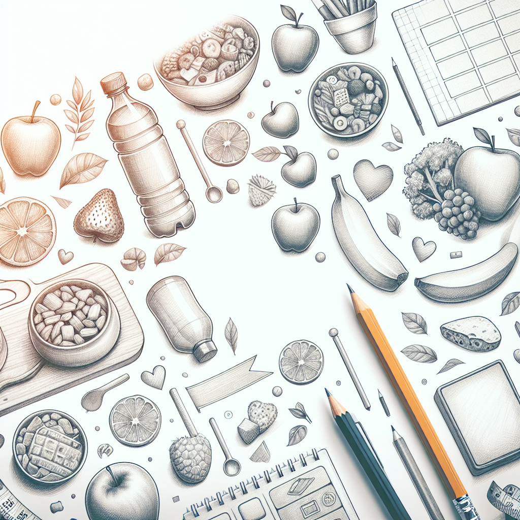 Pastelková ilustrace znázorňující téma: Výživa