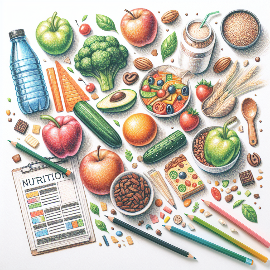 Pastelková ilustrace znázorňující téma: Zdravá výživa