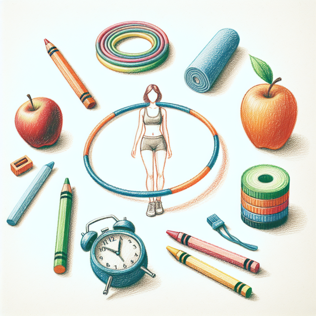 Pastelková ilustrace znázorňující téma: Zdraví a fitness