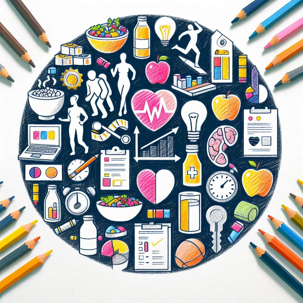 Pastelková ilustrace znázorňující téma: Zdraví a wellness