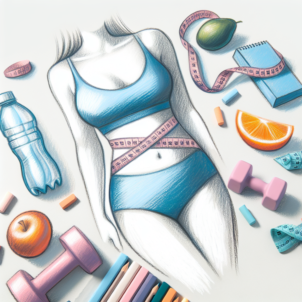 Pastelková ilustrace znázorňující téma: Hubnutí