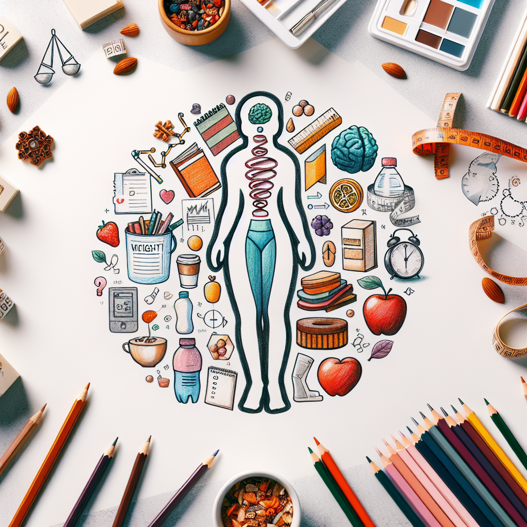 Pastelková ilustrace znázorňující téma: Zdraví a hubnutí