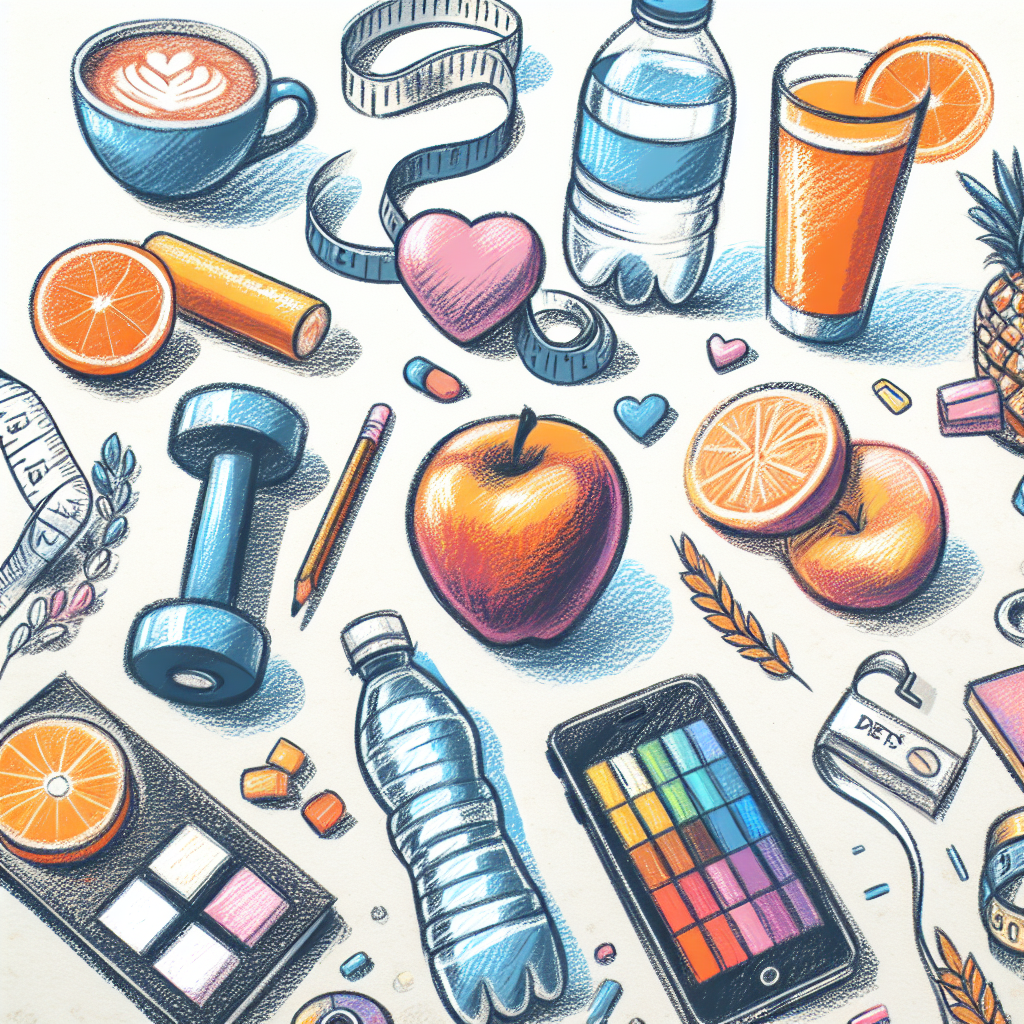 Pastelková ilustrace znázorňující téma: Hubnutí