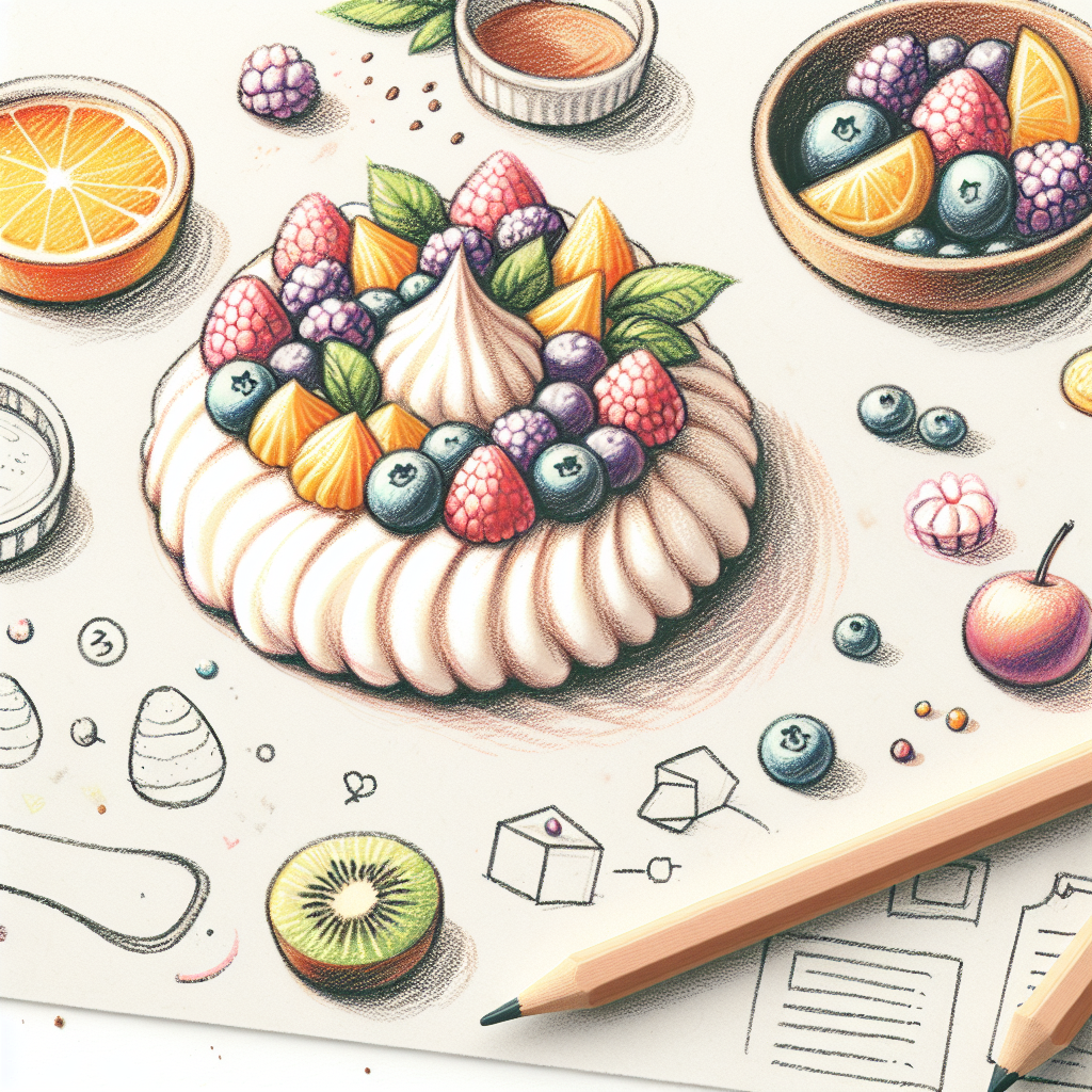 Pastelková ilustrace znázorňující téma: Dezerty