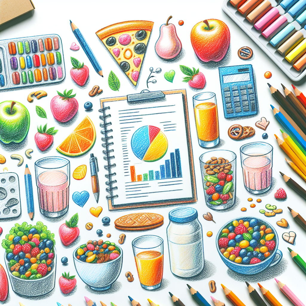 Pastelková ilustrace znázorňující téma: Výživa