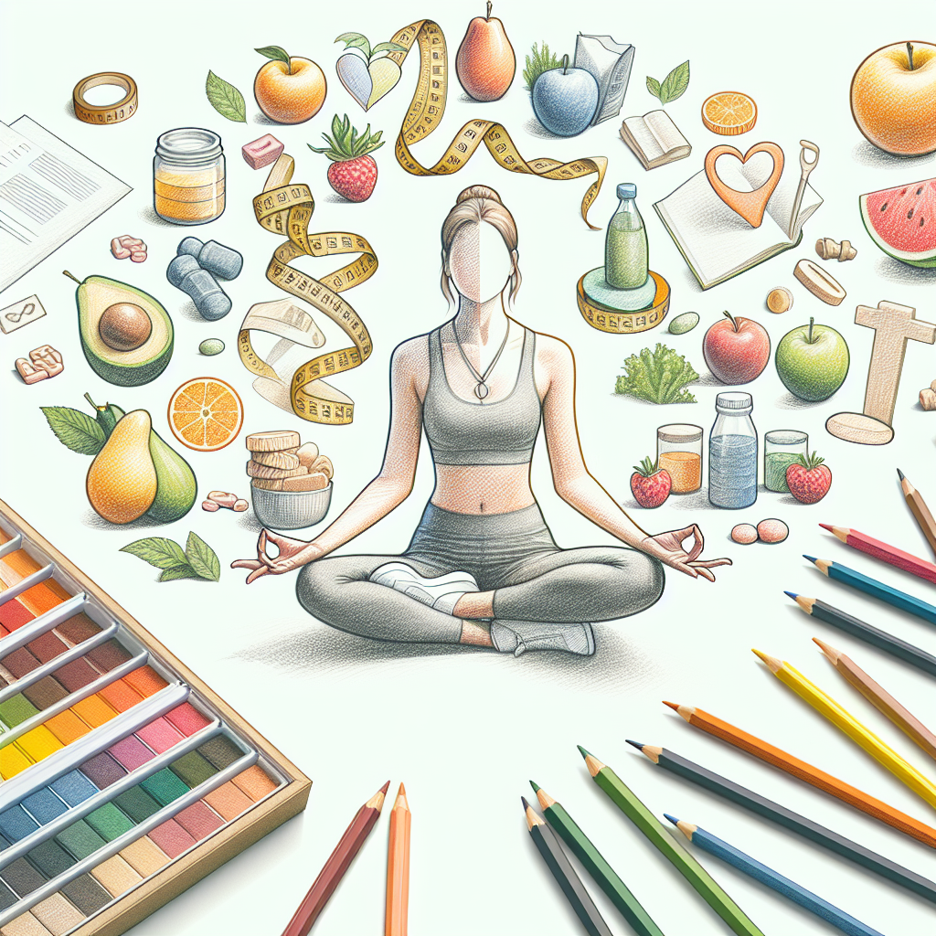 Pastelková ilustrace znázorňující téma: Zdravý životní styl