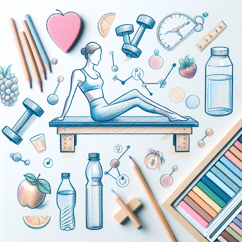Pastelková ilustrace znázorňující téma: Cvičení a zdraví
