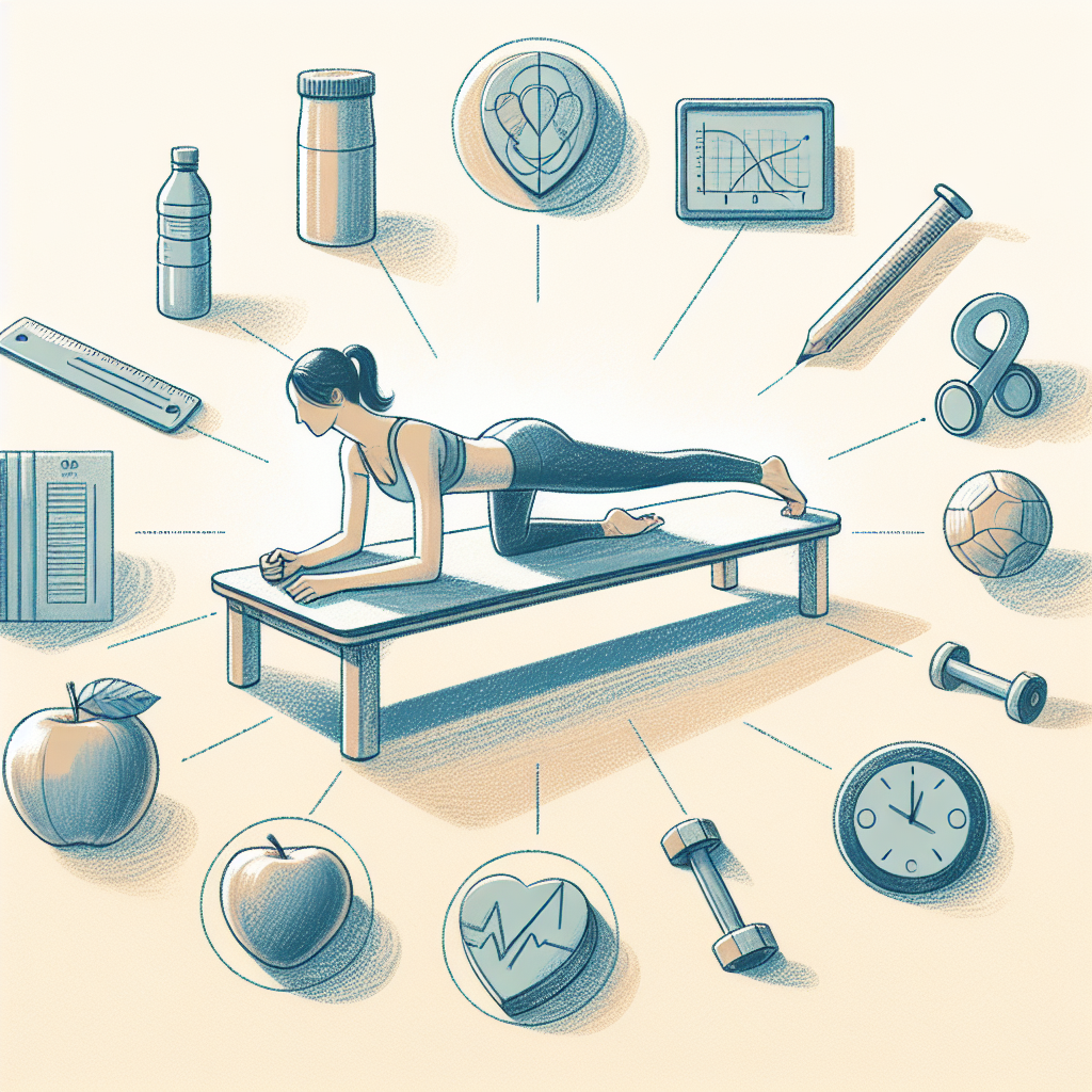 Pastelková ilustrace znázorňující téma: Fitness a zdraví