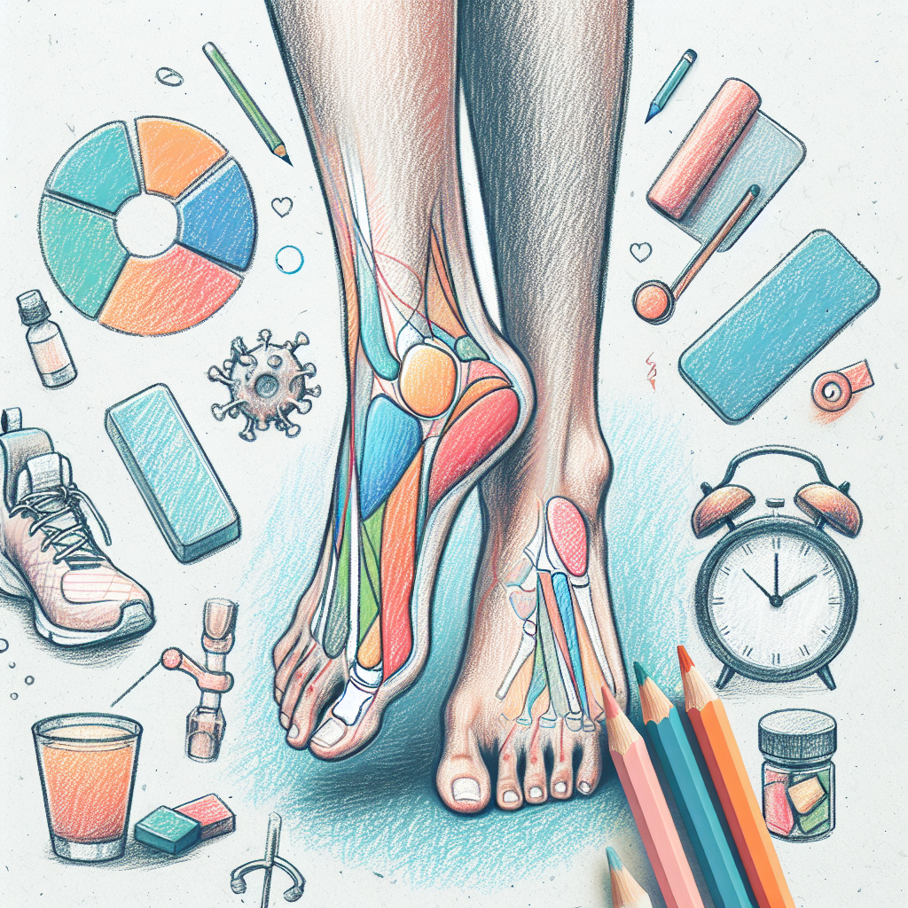 Pastelková ilustrace znázorňující téma: Zdraví nohou