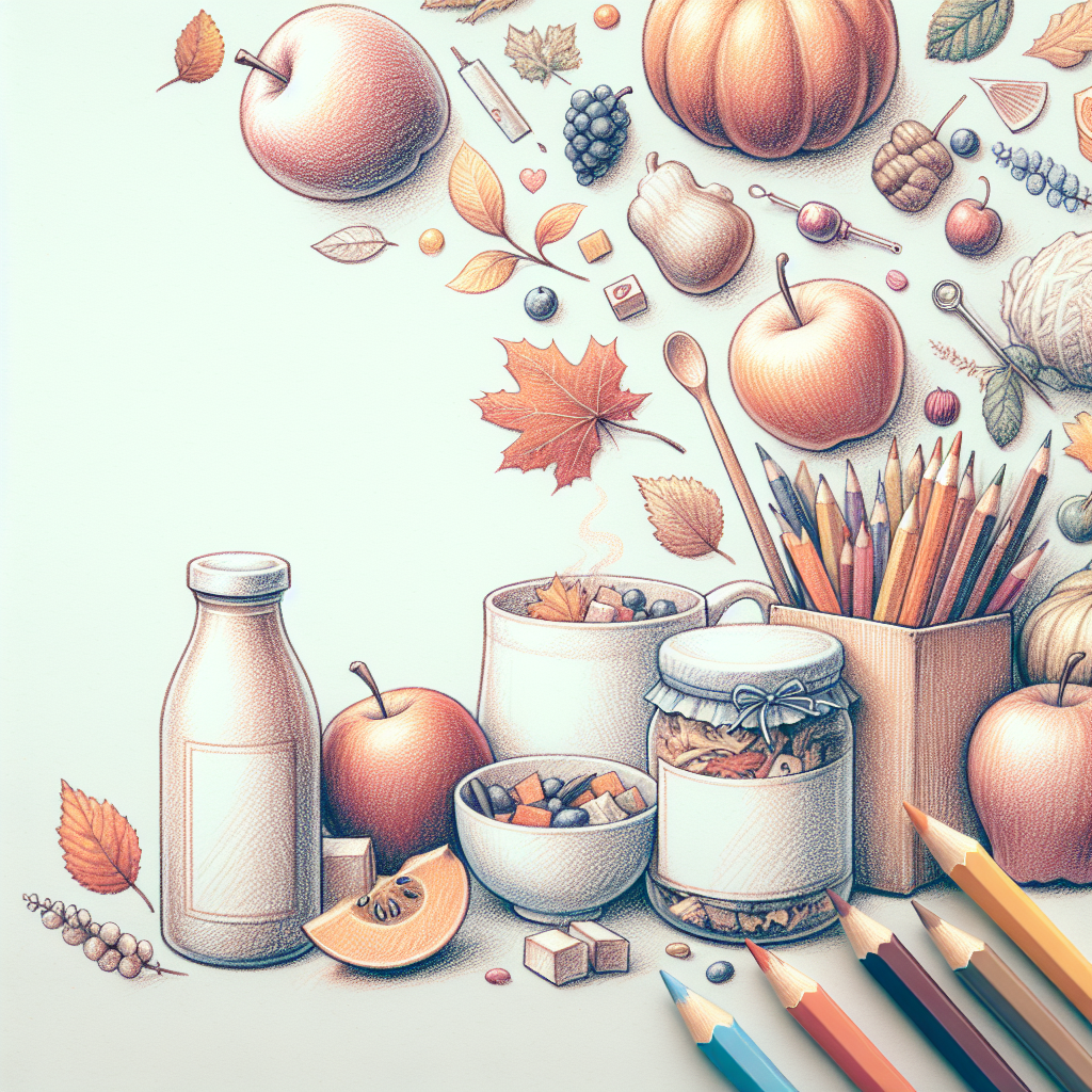Pastelková ilustrace znázorňující téma: Recepty