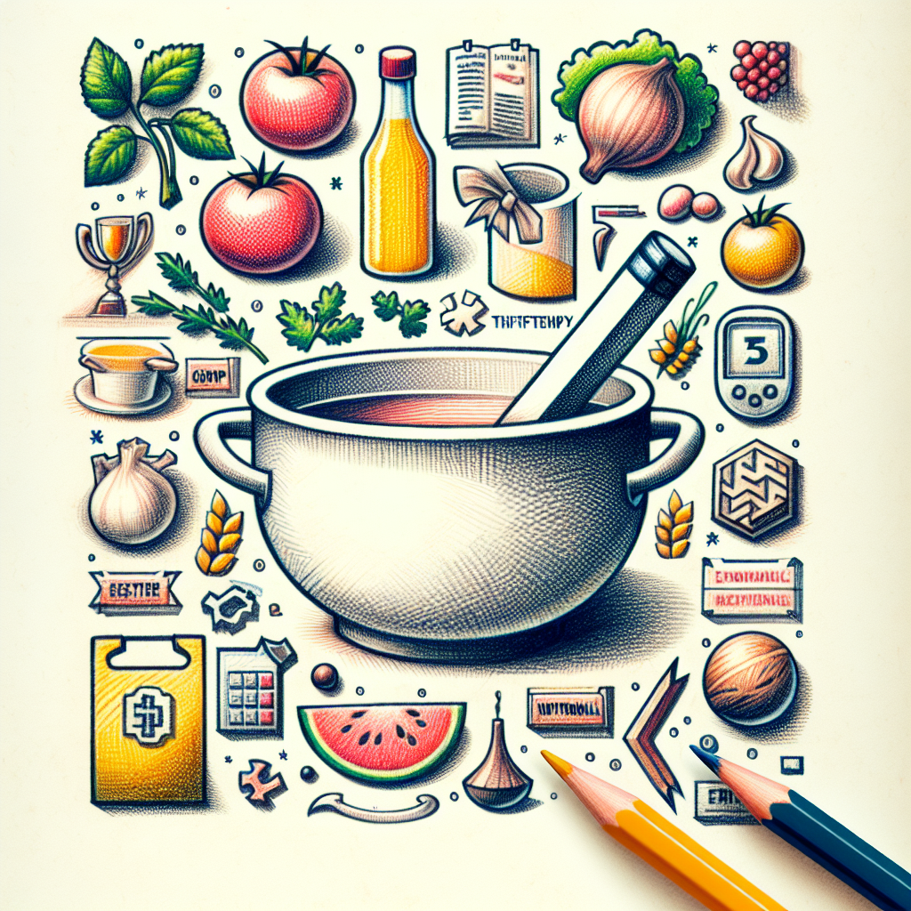 Pastelková ilustrace znázorňující téma: Polévky