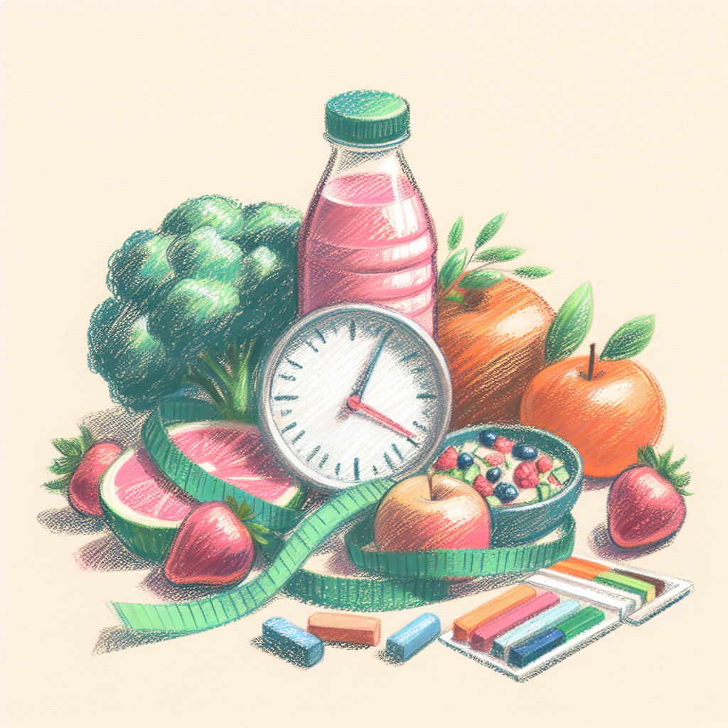 Pastelková ilustrace znázorňující téma: Hubnutí