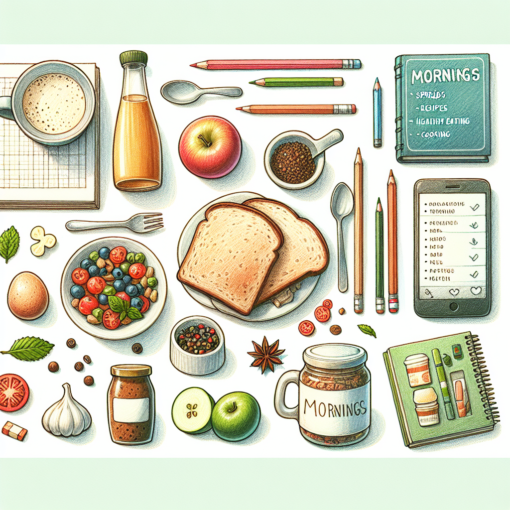 Pastelková ilustrace znázorňující téma: Recepty