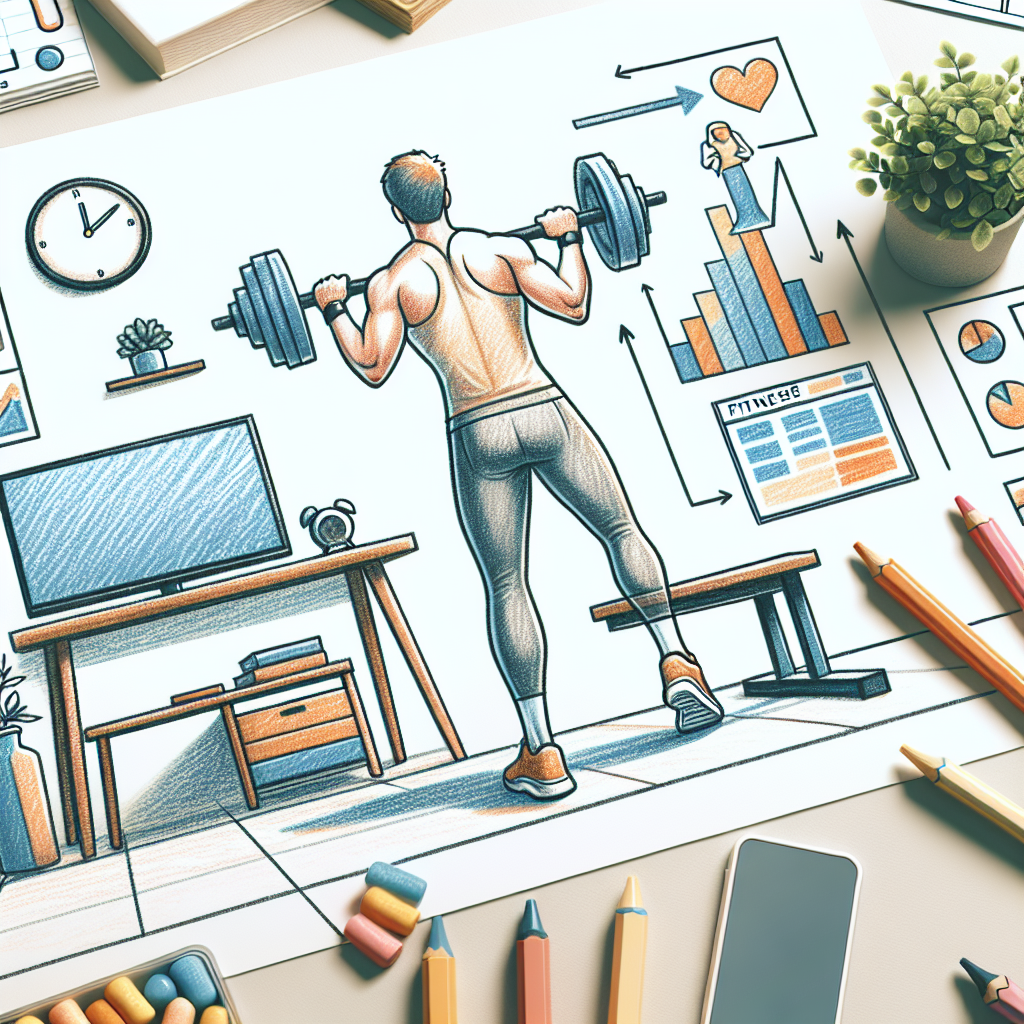 Pastelková ilustrace znázorňující téma: Fitness