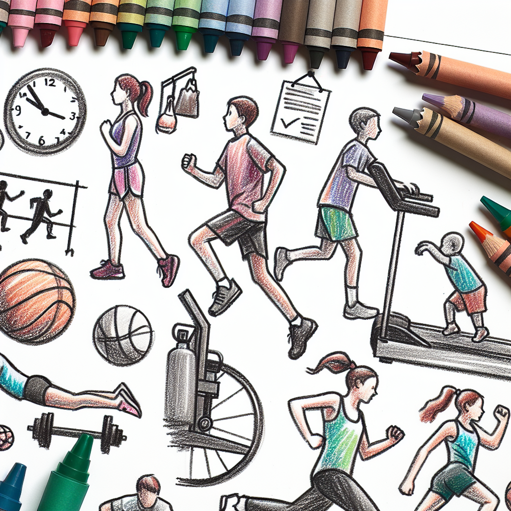 Pastelková ilustrace znázorňující téma: Sport pro děti