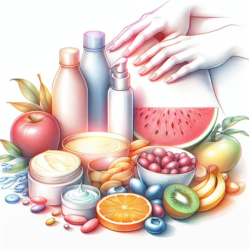 Pastelková ilustrace znázorňující téma: Péče o pleť