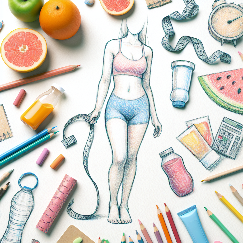 Pastelková ilustrace znázorňující téma: Zdravé hubnutí