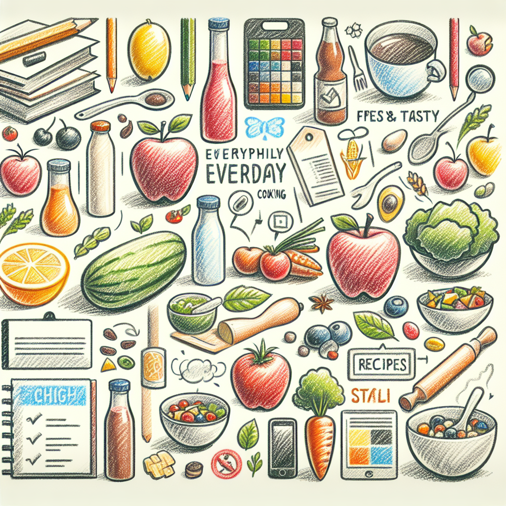 Pastelková ilustrace znázorňující téma: Recepty