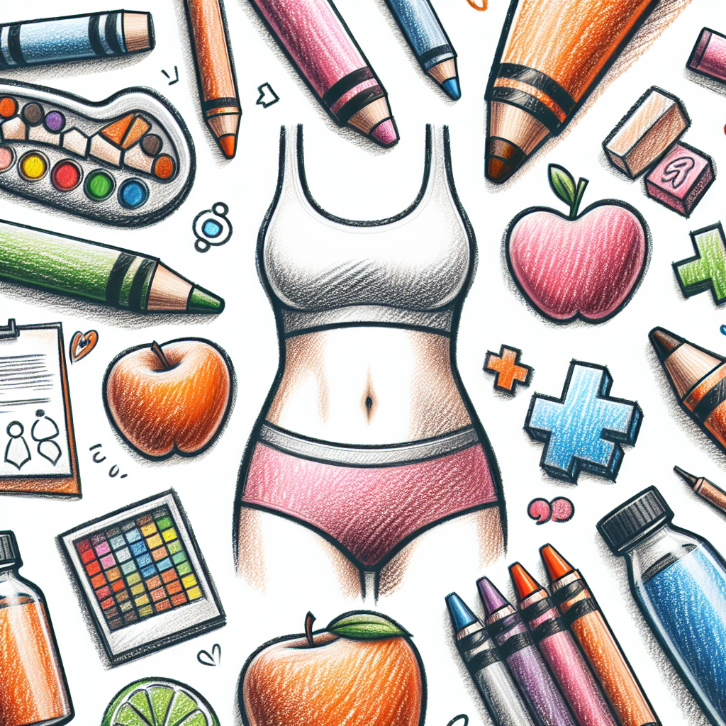 Pastelková ilustrace znázorňující téma: Hubnutí
