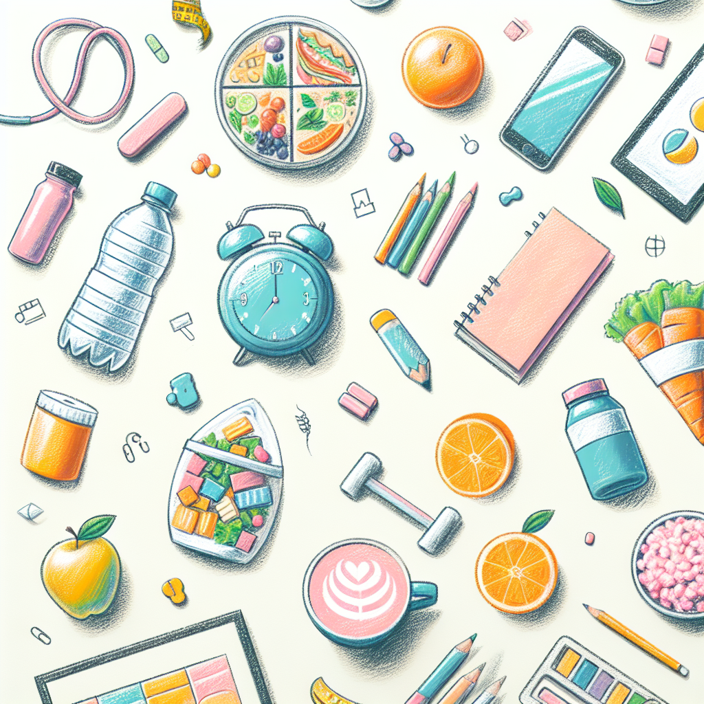 Pastelková ilustrace znázorňující téma: Zdraví a wellness