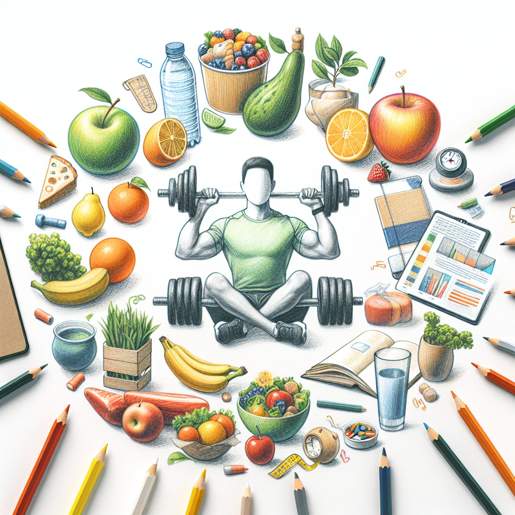 Pastelková ilustrace znázorňující téma: Zdraví a fitness