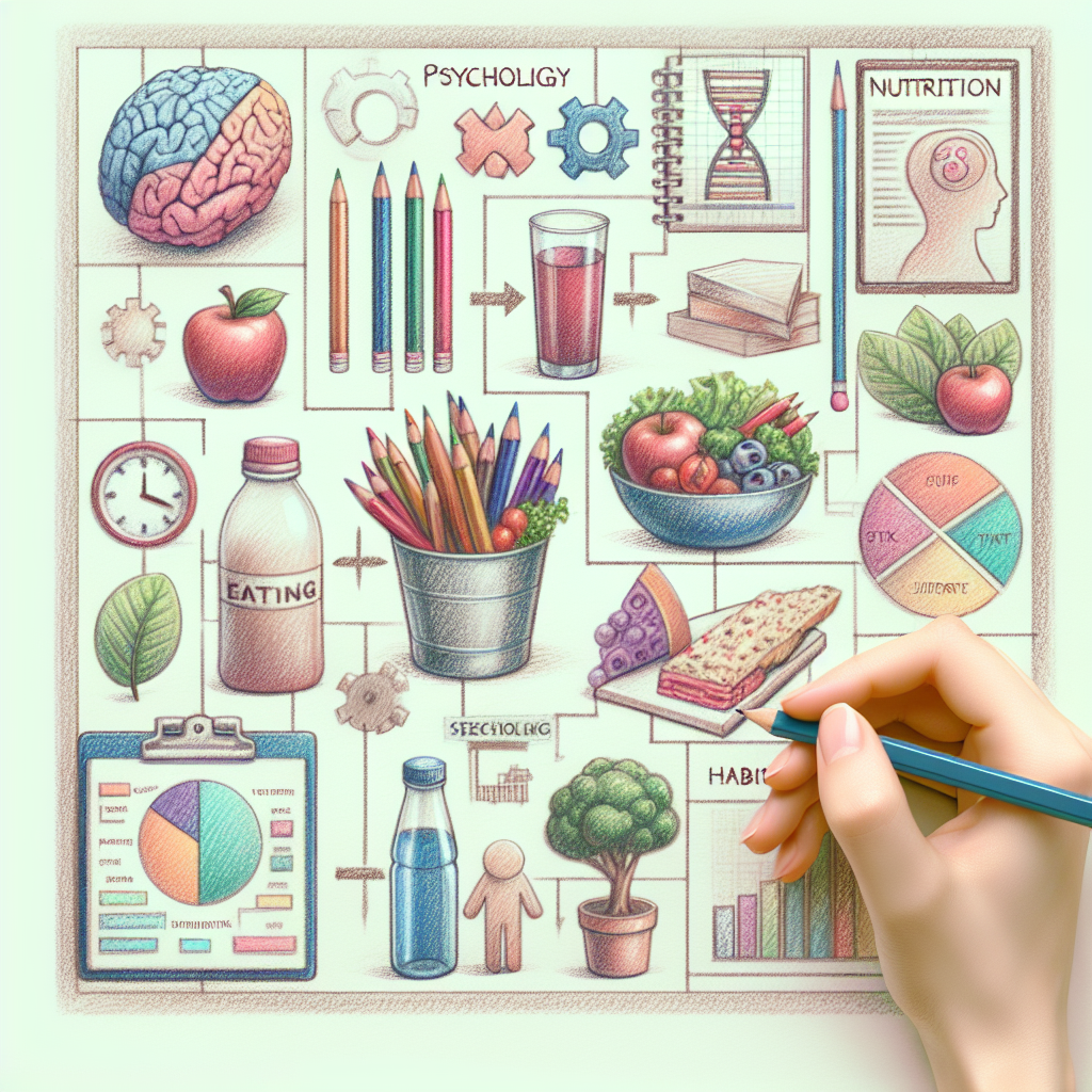 Pastelková ilustrace znázorňující téma: Psychologie výživy