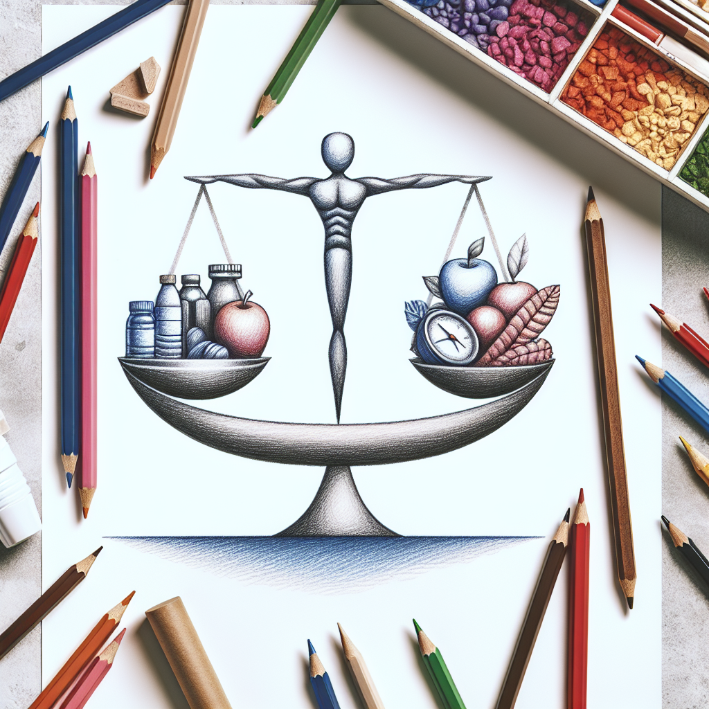 Pastelková ilustrace znázorňující téma: Zdravý životní styl