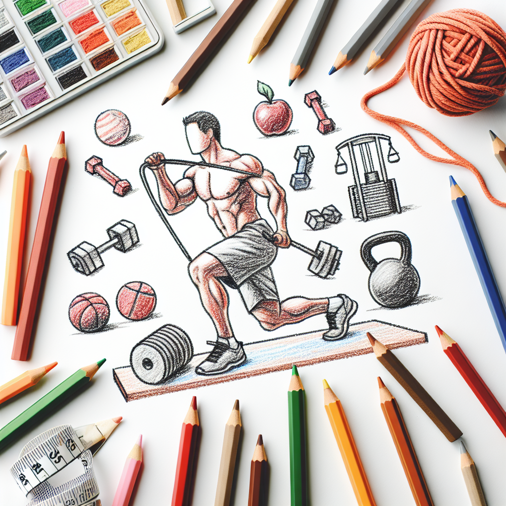 Pastelková ilustrace znázorňující téma: Cvičení a rehabilitace