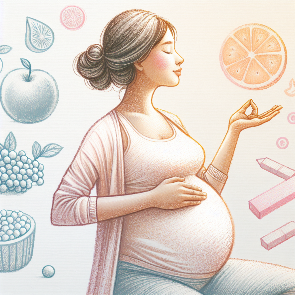 Pastelková ilustrace znázorňující téma: Těhotenství