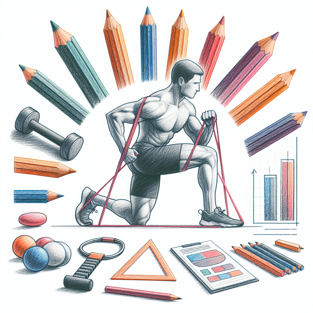 Pastelková ilustrace znázorňující téma: Cvičení a rehabilitace