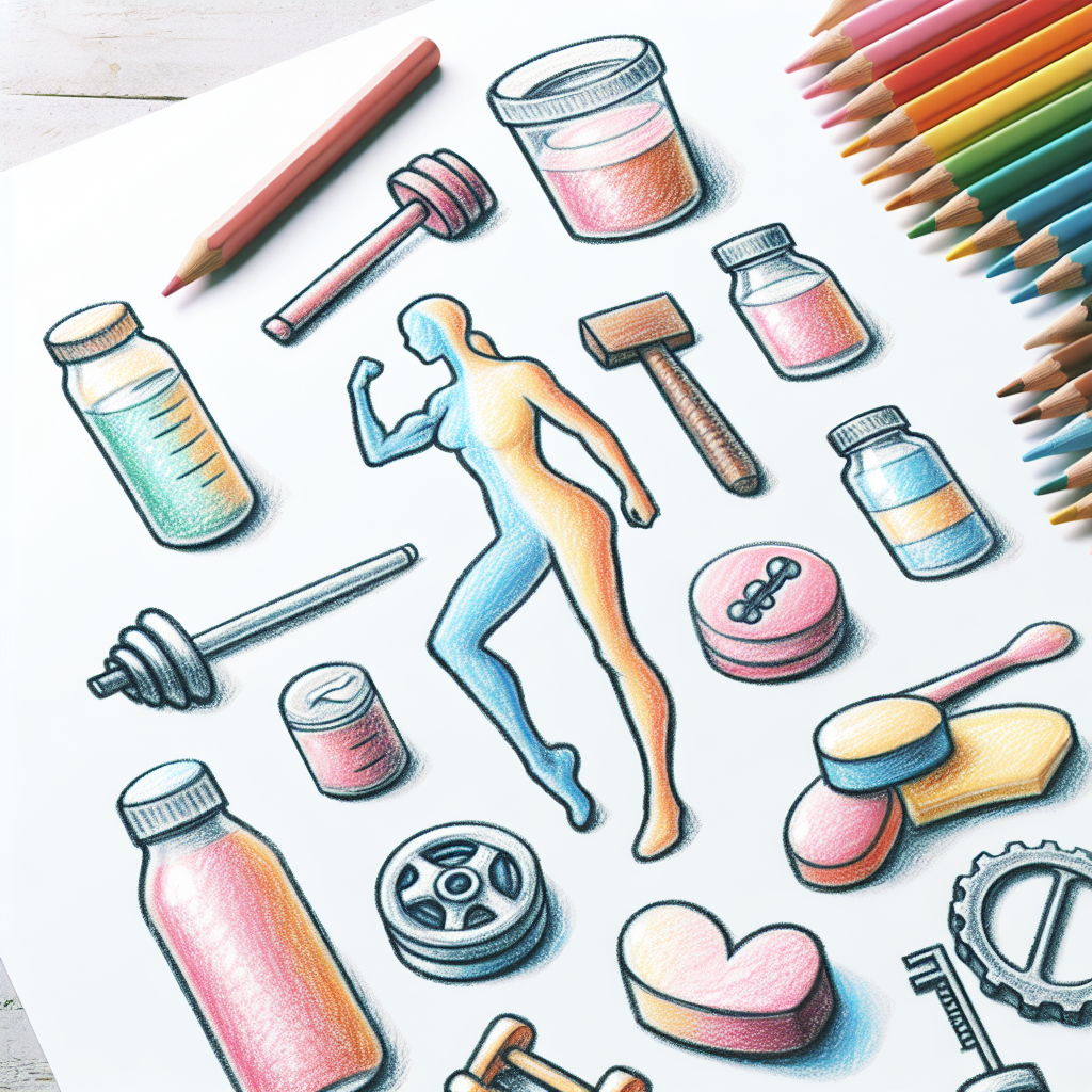 Pastelková ilustrace znázorňující téma: Fitness