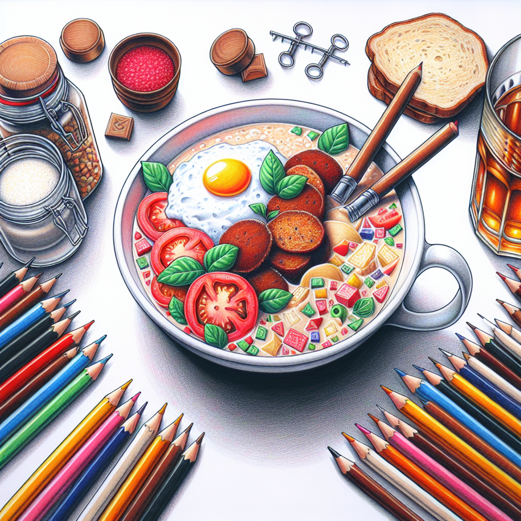 Pastelková ilustrace znázorňující téma: Tradiční recepty