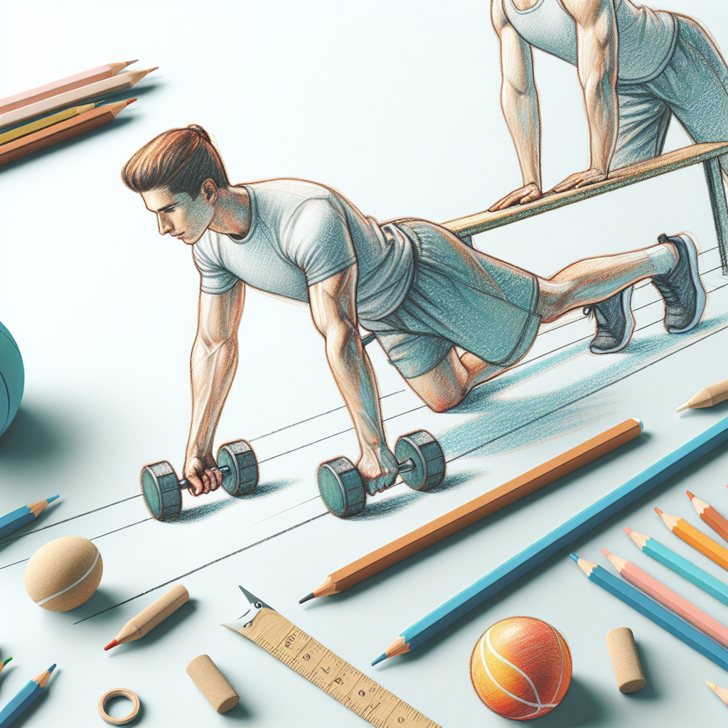 Pastelková ilustrace znázorňující téma: Cvičení