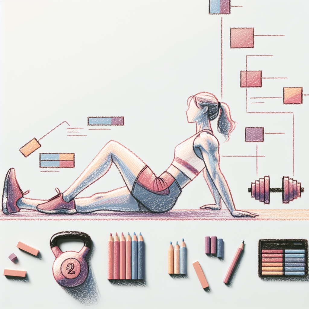 Pastelková ilustrace znázorňující téma: Fitness