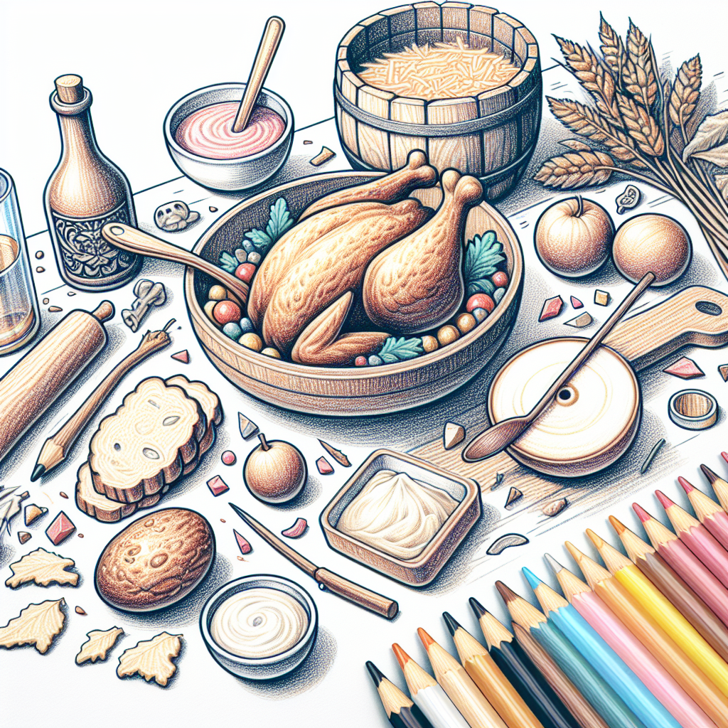 Pastelková ilustrace znázorňující téma: Recepty